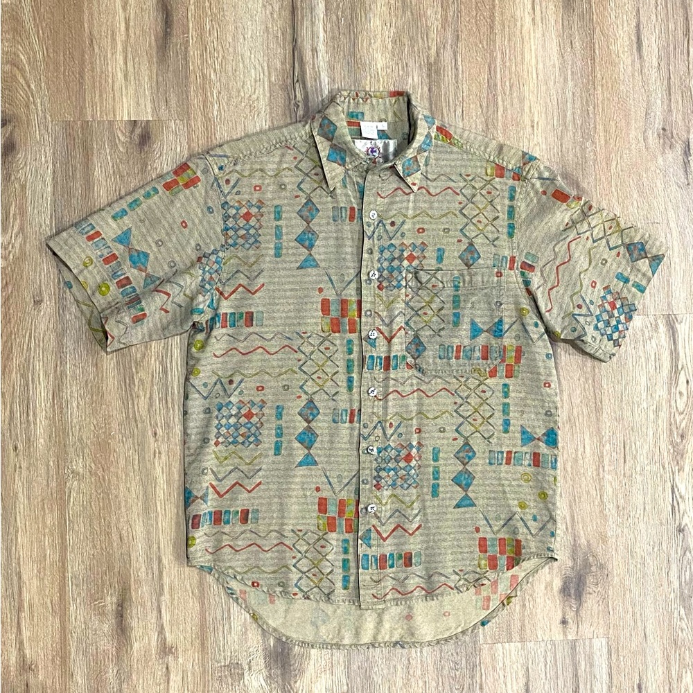 Vintage The Territory Ahead Men's Aztec Button Up Shirt Small